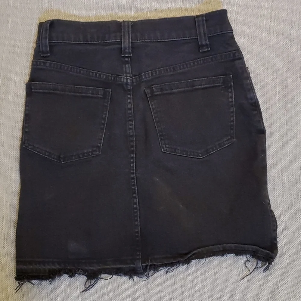 MADEWELL Stepped Hem Raw Edge Denim Skirt 00